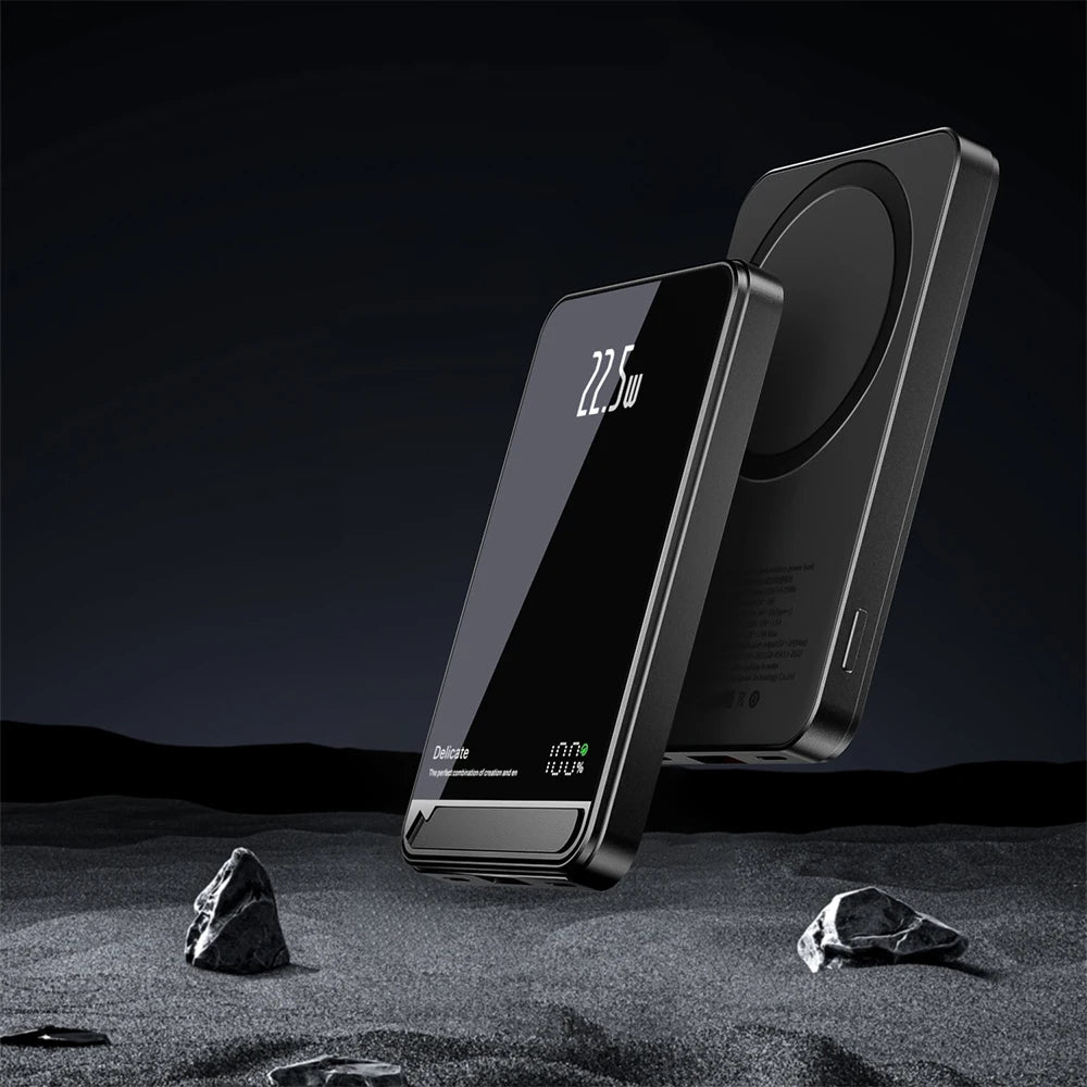 New High Quality Alloy Powerbank Backup Battery for Magsafe with Gift Powerbank Magnetic Wireless Phone Charger with Phone Hold