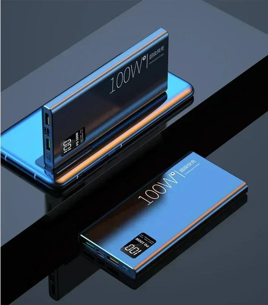 100W Ultra-Fast Charging 30000Mah Power Bank with Dual USB Ports High Capacity External Battery for Iphone 15 Android Samsung