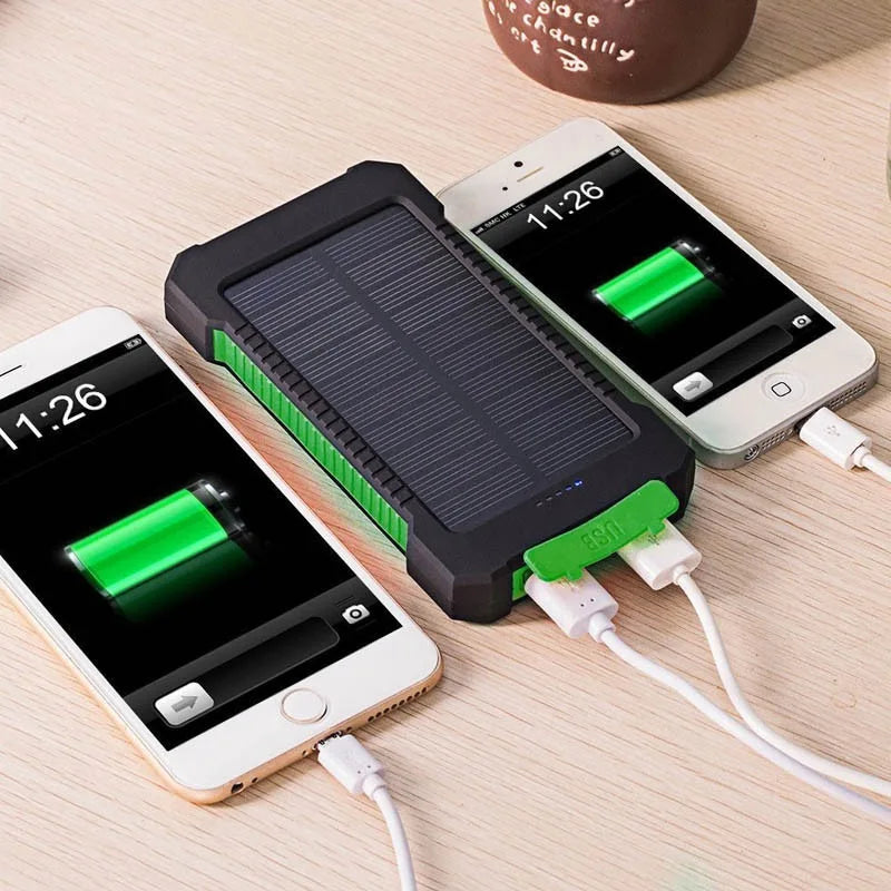 Solar Power Bank 200000Mah Waterproof Portable Solar Panel Charger Powerbank for Iphone17 Samsung Huawei Xiaomi External Battery
