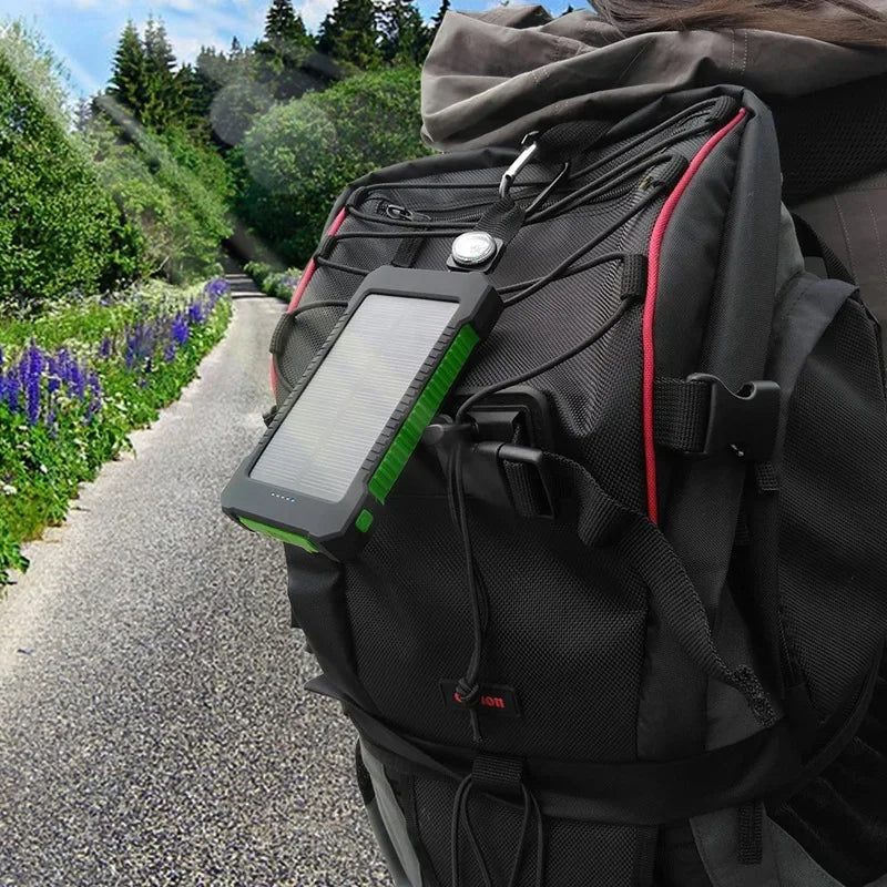 Solar Power Bank 200000Mah Waterproof Portable Solar Panel Charger Powerbank for Iphone17 Samsung Huawei Xiaomi External Battery
