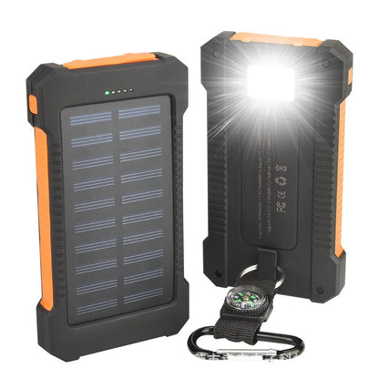Solar Power Bank 200000Mah Waterproof Portable Solar Panel Charger Powerbank for Iphone17 Samsung Huawei Xiaomi External Battery