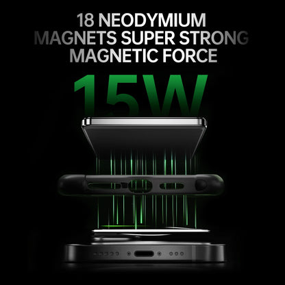 Portable Charger Powerbank with Cable PD20W Power Bank Wireless 15W with Phone Holder LED Display Mobile Phone Backup Battery